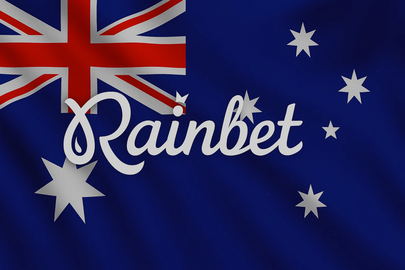 Rainbet logo on the background of the Australian flag